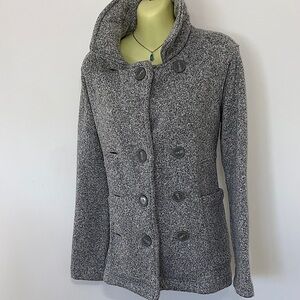 Patagonia Gray Fleece Jacket 10 Button Down Excellent Sz Small